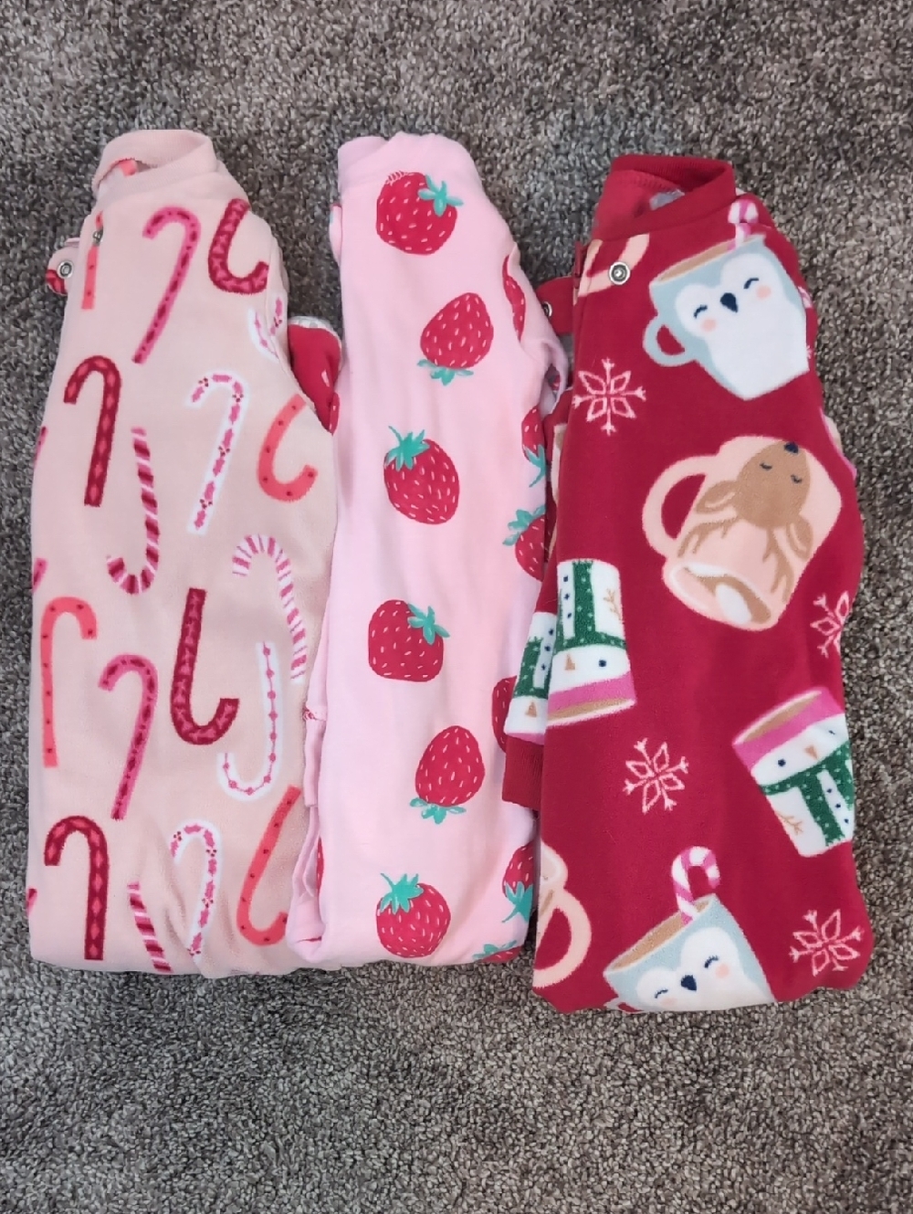 Carter's Pink & Red Kids Pajama Set Trio